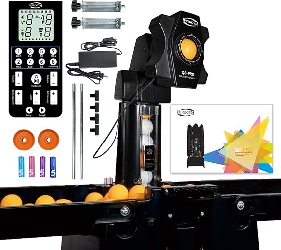 Table Tennis Robot/Ping Pong Ball Machine,Automatic Table Tennis Machine for Training/Tabletop Table Tennis Games with Customize Spin, Frequency, Ball Speed,Landing, Height