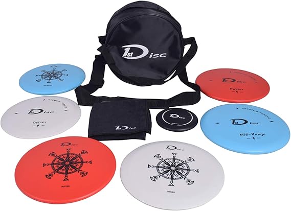 Disc Golf Set, Disc Golf Starter Set with Disc Golf Starter Bag,2 PCS Putter, 2 PCS Mid-Range, 2 PCS Driver, 1 Mini disc, 1 Towel