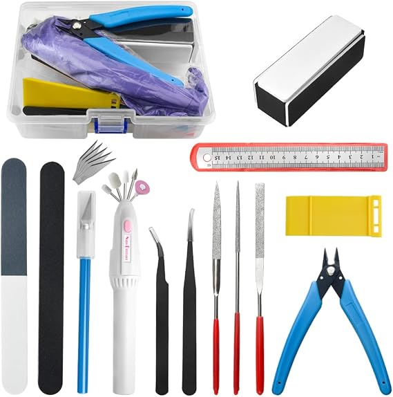 Professional 15 PCS Model Tools Kit Modeler Basic Tools Craft Set Hobby Building Tools Kit for Gundam Car Model Building Repairing and Fixing(C)