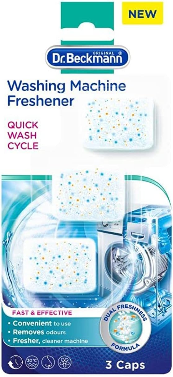 Dr. Beckmann Washing Machine Freshener Tabs | Quick in-between cleaning | 3 Tabs | Ideal for quick in-between cleaning. Provides ultimate freshness for your machine, effective in quick-wash cycles