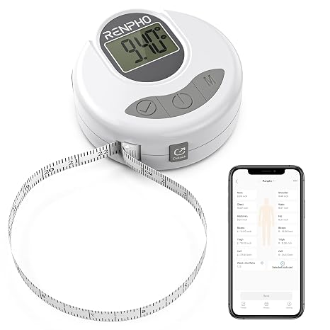 RENPHO Smart Body Measuring Tape, Bluetooth, 60in, Weight Loss Tracker