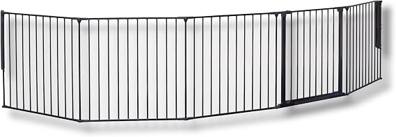 BabyDan Flex XXL, 90-350 cm, Hearth Gate/Stair Gate/Room Divider/Fire Surround, Black, Made in Denmark - Baby Gate/Safety Gate (Pet Gate/Dog gate/Dog playpen)