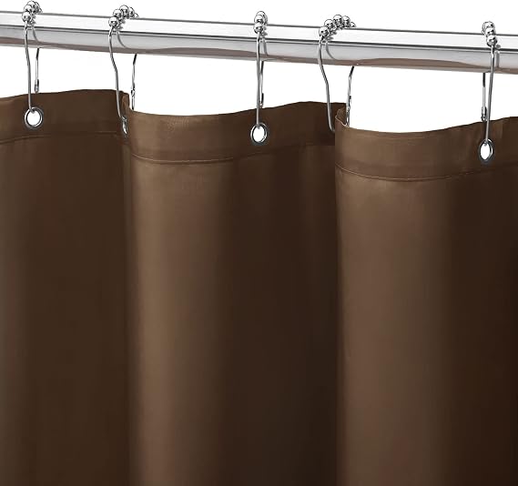 Gibelle Brown Fabric Waterproof Shower Curtain or Liner, 72 x 72
