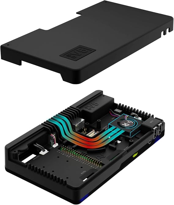 Argon ONE V5 Aluminum Case for Raspberry Pi 5 - Builtin DAC, Expandable Dual M.2 NVMe