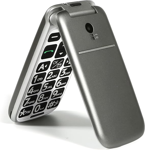artfone G3 Flip Phone Unlocked for Seniors, 4G Volte Basic Phone, 2.4" Screen, SOS Button, Speed Dial, Hans-Free, Big Buttons, Bluetooth, Camera, FM Radio, Charging Dock, Voice Time, Dumb Phone, Gray