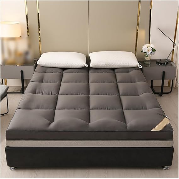 Japanese Floor Mattress, Universal Futon Mattress, Breathable, Thick, Roll-Up, Portable, Foldable for Guest Beds and Camping,Brown,10x150x200cm(59x79in)