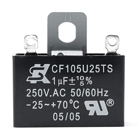 JCM CBB61 Ceiling Fan Capacitor 1 uF 250VAC 50/60Hz 2 Wire