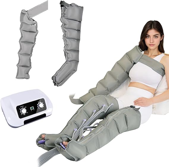 6 Cavity Air Compression Leg Massager Machine, Pressotherapy Boots for Lymphedema Circulation Relax Pain Relief, Professional Full Body Waist Arm Leg Relax Instrument