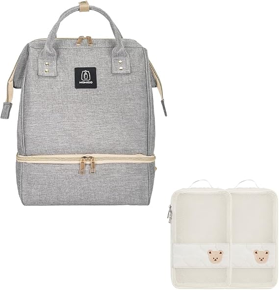 2 Pack Baby Diaper Bag Organizer Pouches & Breast Pump Backpack - Cooler and Moistureproof Bag