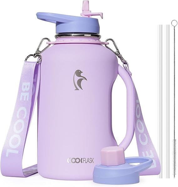 Coolflask 64 oz Water Jug with Handle, Half Gallon Insulated Water Bottle
