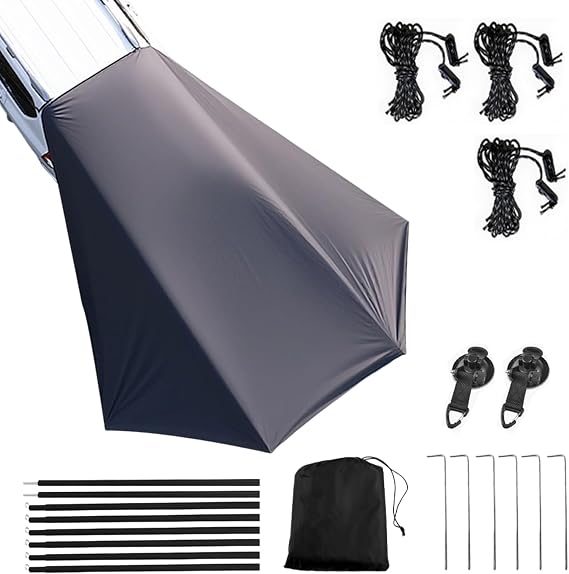 Car Awning Camping Tent Campervan Canopy, Waterproof | Awning Car Camping Universal Van Awning Car Canopy Anti-UV SUV Awning Tailgate Tent for Van Campervan Caravan Vehicle