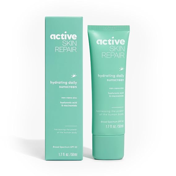 Active Skin Repair Daily SPF 50 Hydrating Mineral Face Sunscreen, 1.7 fl oz | Sun protection, face moisturizer, broad spectrum non-nano zinc, EWG verified, non-toxic, hyaluronic acid, niacinamide