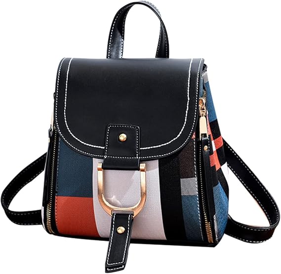 JiaYou Women Shoulder Bag Crossbody Bag Casual Daypack Fashion Backpack(Black,6 Liters)