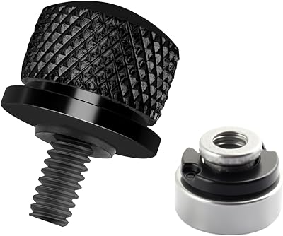 14-20 Motorcycle Seat Bolt and Nut Set,M6 Aluminum Nuts and Bolts Set Motorcycle Parts for Seat,Bolts and Nuts Kit for Motorcycle Accessories Compatible with Harley 1996-2024 Black