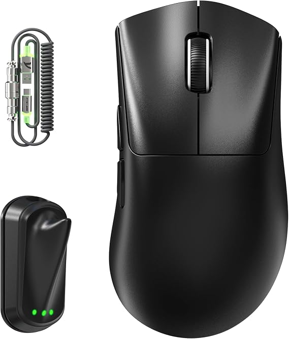 ATTACK SHARK V8 8000Hz Wireless Gaming Mouse, 59g Lightweight, Black