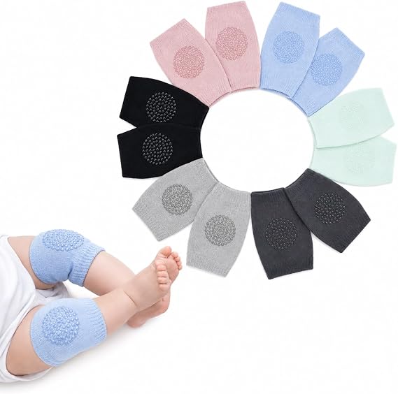 PandaEar 6 Pairs Baby Crawling Knee Pads, Non Slip Knee Protectors