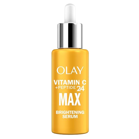 Olay Vitamin C Max Brightening Face Serum, Vitamin C Face Serum with Peptides, Brightening Face Serum for Radiance, Even Tone, Antioxidant Facial Serum for Glowing Skin, 1.3 Fl Oz