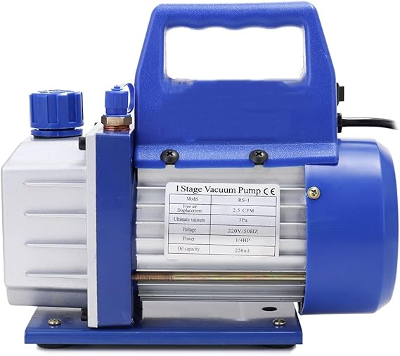 Power Pumps Aluminum Vacuum Pump, Brushless Pump, Electric Single-Stage Rotary Vane Industrial Vacuum Pumps for Refrigeration Maintenance Automotive Pump Accessories