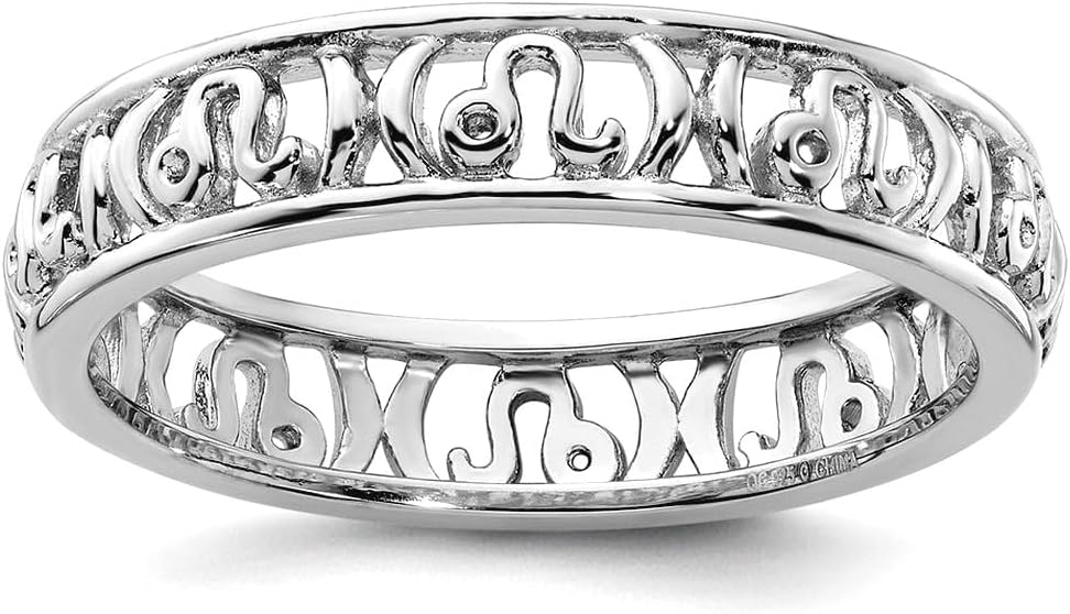 925 Sterling Silver Stackable Leo Zodiac Ring Stackable Ring for Women