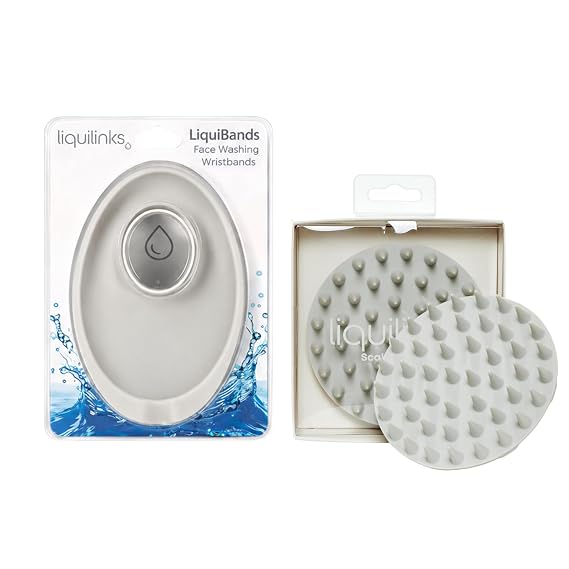 Skincare Essentials Bundle - Silicone Spa Accessories - Beauty Set for Teen Girls (Dove Grey LiquiBands and Scalp Exoliator)