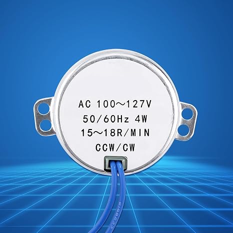 AC 100-127 V Synchronous Motor, Electric Fireplace Replacement Parts, 4W 50/60 Hz Electric Motor, CCW CW Geared Motor (15-18RPM)