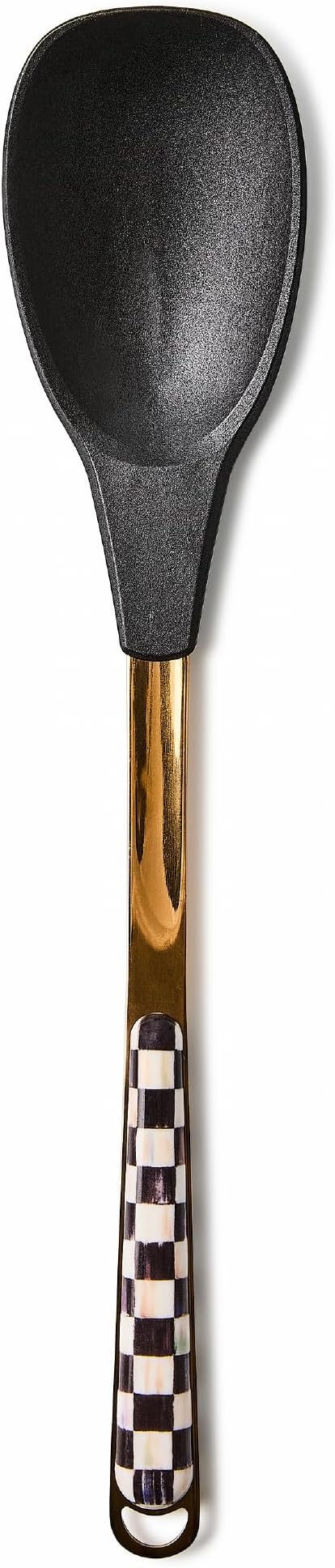 MACKENZIE-CHILDS Silicone Kitchen Spoon, Black-and-White Courtly Check