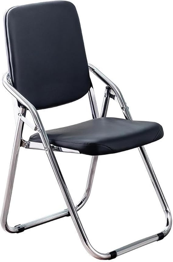 ZRG Folding Office Chair for Small Spaces,Ergonomic Comfortable Event Chair with Padded Seats,Rocker Chairs,Steel Frame Premium Seat,Conference Chair,550 Pound,1 Piece,Black