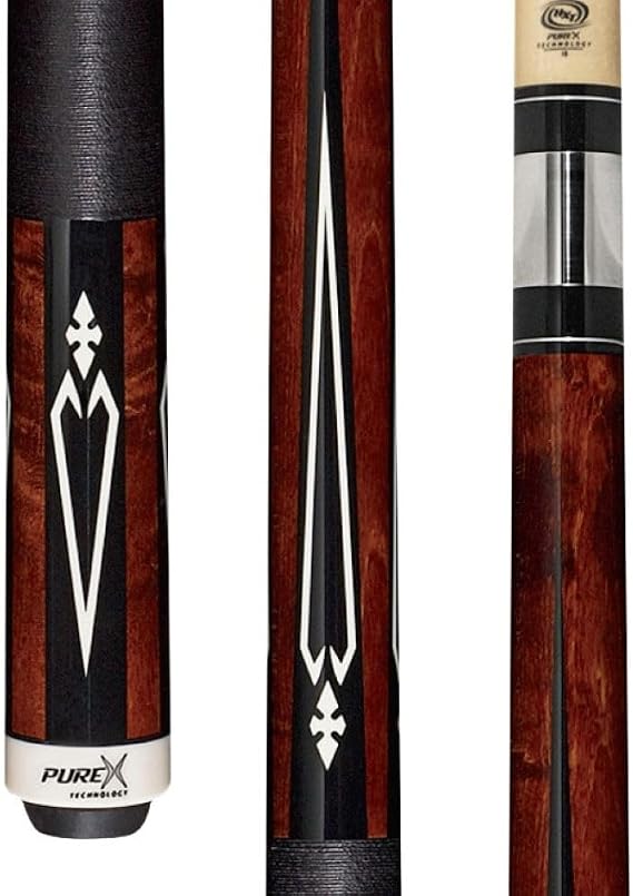 Pure X 58" 2-Piece HXT15 Birdseye & Diamond Billiard Pool Cue Stick | North American Hard Maple, Walnut Stain