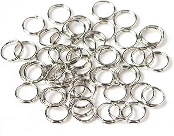 LASSUM 200PCS 10mm Double Loops Round Split Jump Rings Wire Connector for Jewelry Making,Silver