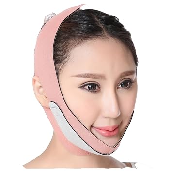 Anti Wrinkle V-Line Half Face Slimming Chin Neck Facial Skin Lift Up Belt Mask (orange)