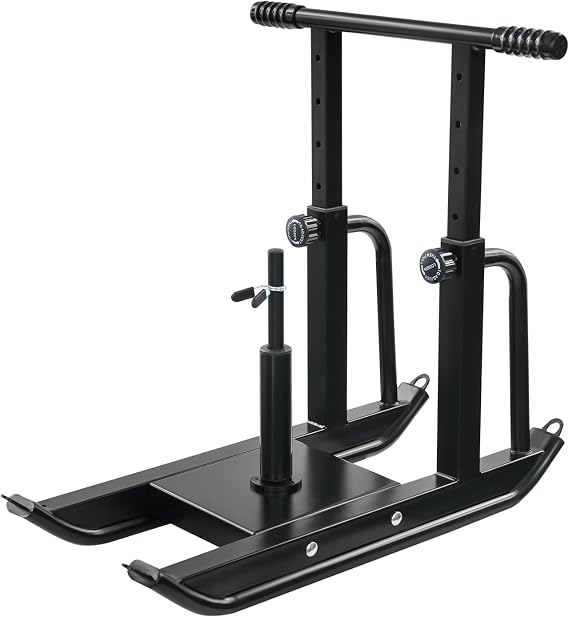 Adjustable Fitness Sled 5-Level for Strength Training, 440LBS Capacity Pushing Pulling Sled Workout Equipment for Home Gym & Outdoor, Compatible with 1" & 2" Olympic Weight Plates (Not Included)