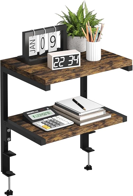 Mondazie 2-Tier Adjustable Desk Shelf Organization, Black