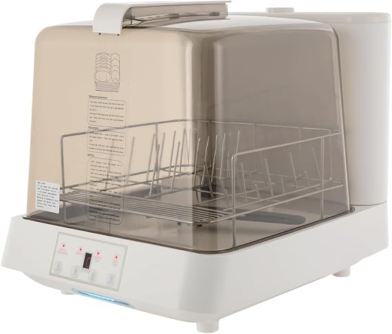 800W Portable Countertop Dishwasher with 3Programs,360 Dual Spray 162F High-Temp& Air-Refresh Function and Touch Screen for Small Apartments, Dorms and RVs,No Hookup Needed