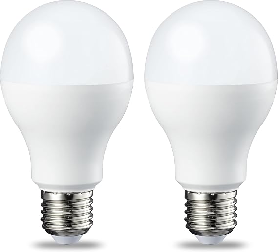 Amazon Basics LED Bulbs, Edison Screw Thread E27, 13W (Equivalent to 100W Bulb), Cool White, not dimmable, Pack of 2 [Energy Class E]