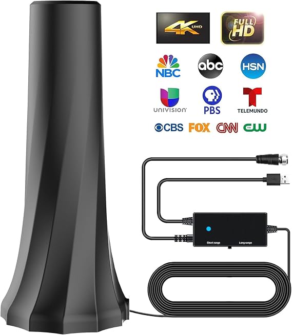 2024 Upgraded Indoor TV Antenna - 880+ Miles Range, Supports 4K 8K 1080p Fire Stick TVs - Receive All Local Channels - 20ft Coaxial Cable