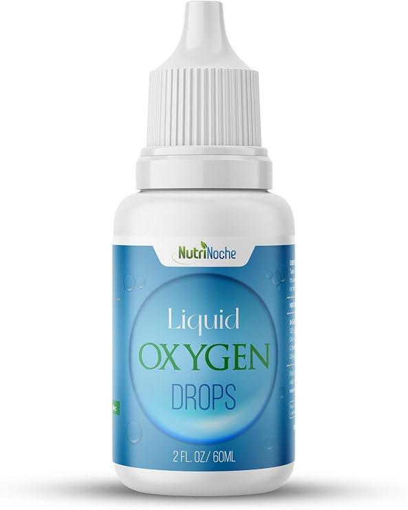 NutriNoche Liquid Oxygen Drops for Humans - High Potency Liquid Oxygen Supplement - Potent Oxygen Boost to Help Facilitate Energy Production - 2 oz Oxygen Drop Formula - Pure Oxygenated Water