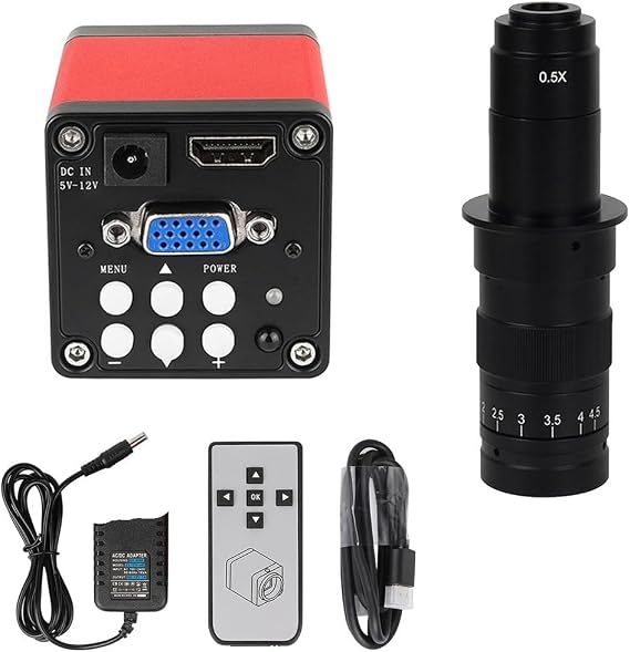 Microscope Accessories Kit 13MP Monocular Microscope Digital Camera Set 130X Or 180X Adjustable Lens Microscope Slides (Color : 13MP HDMI VGA 180X)