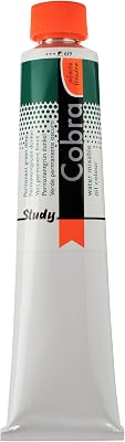 Royal Talens Cobra Study Water Mixable Oil Colors - Permanent Green Deep, 200 ml tube