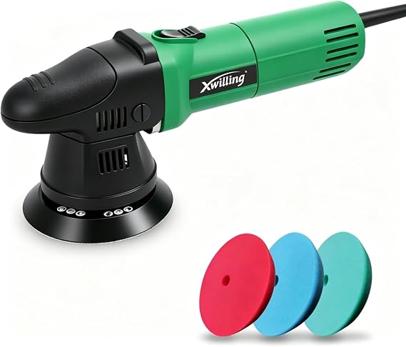 Car Polisher Buffer, 5-Inch 8MM Dual Action Random Orbital | 6-Speed MAX4500 RPM, Runs Cool Under Load, Pure Copper Windings, Low-Noise Design,Car Detailing Kit for Polishing and Waxing