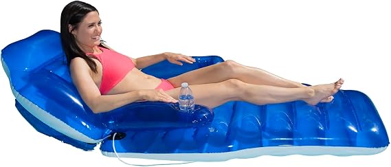 Poolmaster 85687 Adjustable Chaise Swimming Pool Float Lounge,blue