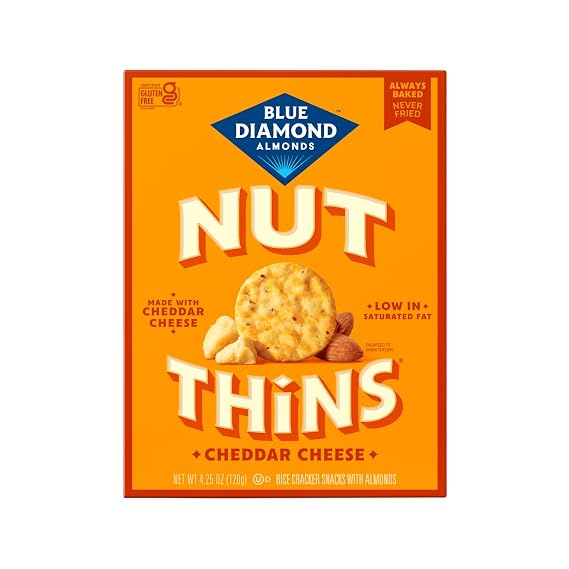 Blue Diamond Almond Nut-Thins Cracker Snacks - Cheddar Cheese - 4.25 oz