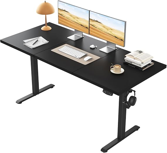 Klicelor Höhenverstellbarer Schreibtisch 120x60 cm mit 2 Speicherplätzen
