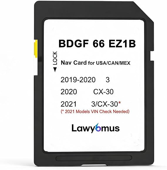 BDGF66EZ1B Navigation SD Card for Mazda 3 and CX-30, HUD and Speed Limits