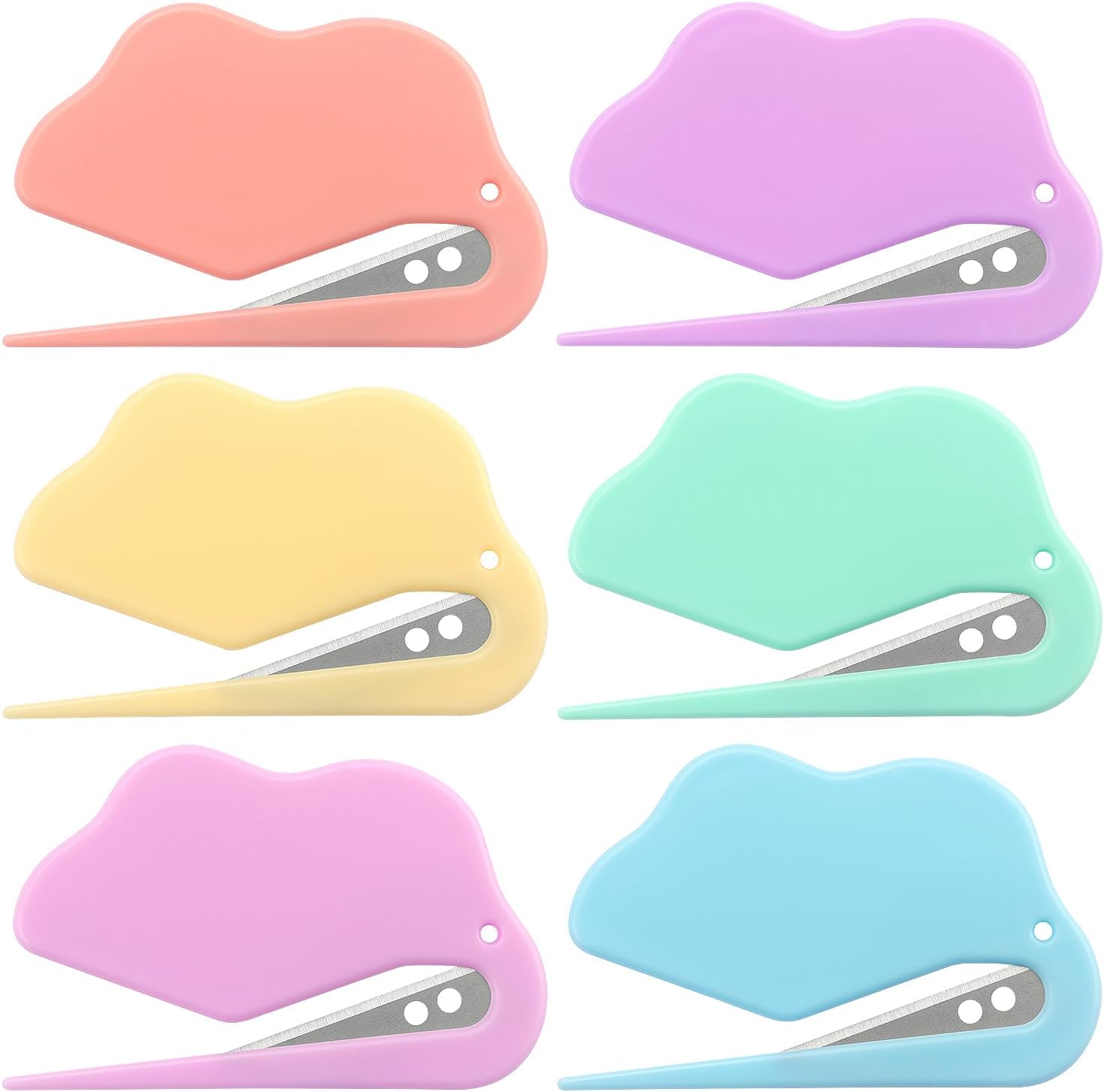 Letter Opener Stainless Steel Envelope Slitter with Concealed Safety Blade for Office, Home, Students, Postal, Mail Opener for Women, Men, 6 Pack