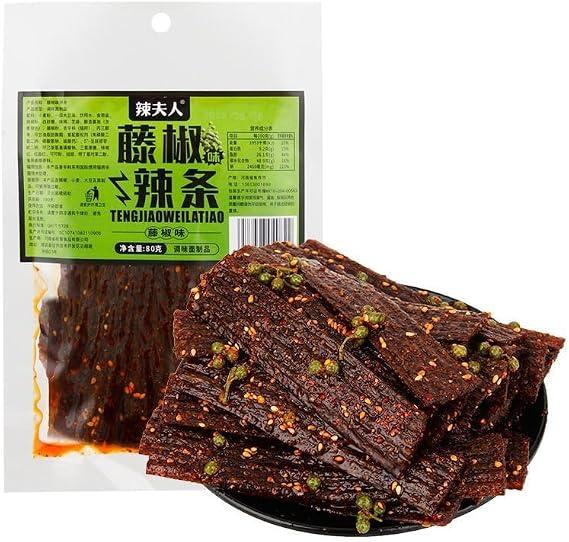 Latio Spicys Stick Chinese Snacks, Latiao Spicy Strip Gift Pack(80G/Bag) Chili Pepper and Spicys Strip Combination, Vegetarian, Nostalgic Bean Curd Gluten Snacks, Casual Snack (Spicy strips,20 bag)