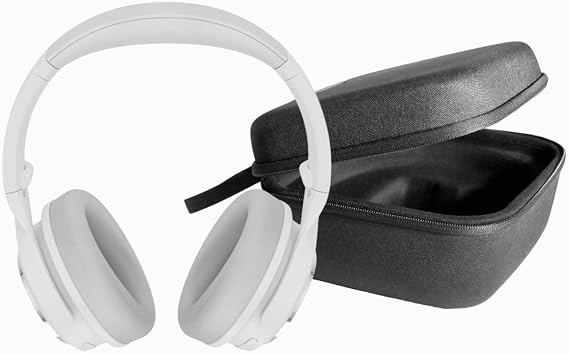 WYZE Noise Cancelling Over-Ear Headphones with Hard Case, White