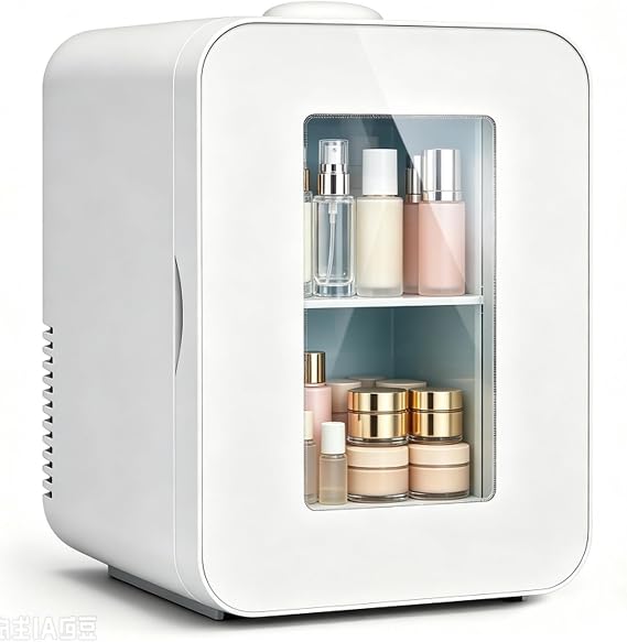 8 Liter Mini Fridge with Window, AC/DC Skincare Refrigerator [Energy Class F]