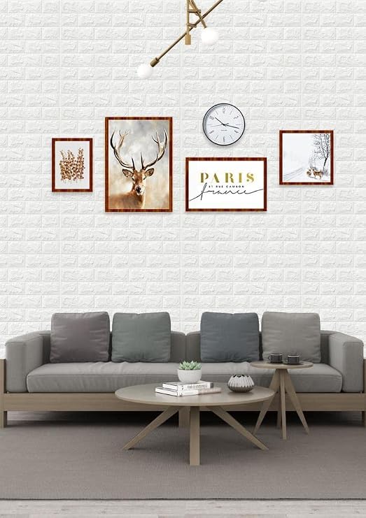 Kendinden Yapışkanlı Beyaz Duvar Kağıdı Paneli 70x38 cm