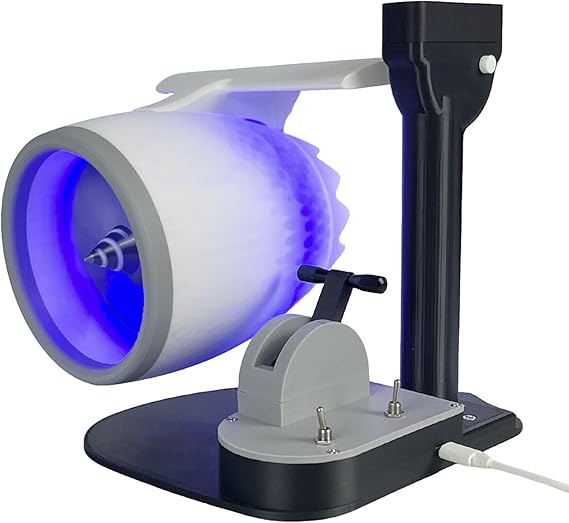 2 in 1 Creative Turbo Fan, Jet Engine Fan with Humidification Spray, Adjustable Speed Turbine Engine Shape (Blue)