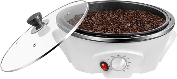 Coffee Roaster, 800W 110V Household Bean Roasting Baking Machine, 0-240C Temperature Adjustment Electric Baking Machine, Non Stick Pot for Peanut, Melon Seed, Raw Coffee Bean, Popcorn